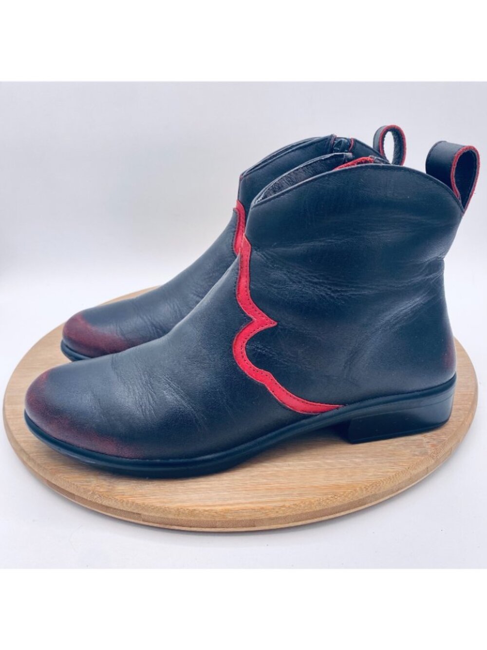 Naot Shoes Womens 6 Black Leather Sirocco Ankle Boots Comfort Rockabilly - Picture 6 of 12